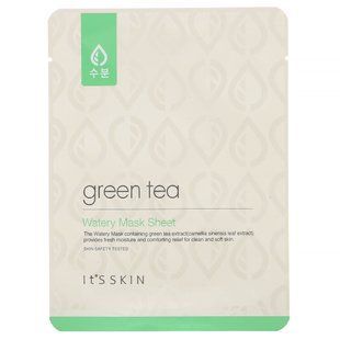 Green tea, water mask, Its Skin, 1 sheet, 17 g