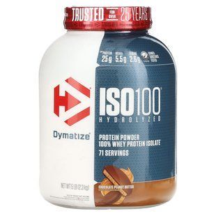 ISO100 гидролизованный, 100% изолят сывороточного протеина, шоколадно-арахисовая паста, Dymatize Nutrition, 2,3 кг купить в Киеве и Украине