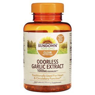 Часник Sundown Naturals (Odorless Garlic) 1000 мг 250 капсул