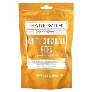 Made With, White Chocolate Bites, Yuzu & Crisped Rice, 3.5 oz (99 g)