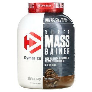 Super Mass, thick chocolate, Dymatize Nutrition, 6 pounds (2.7 kg)