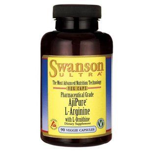 L-Arginine Ornithine, AjiPure L-Arginine (Pharmaceutical Grade) with Ornithine, Swanson, 90 capsules