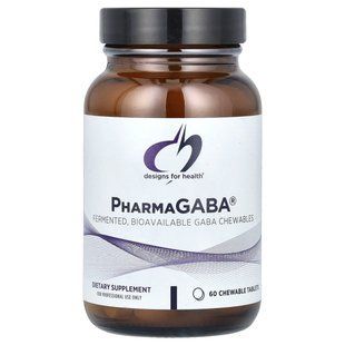 Биодоступная ГАБА для поддержания спокойствия Designs for Health (PharmaGABA) 60 жеват. таблеток купить в Киеве и Украине