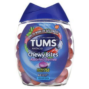 Tums, антациди посиленої дії, жувальні таблетки, ягідне асорті, 60&nbsp;жувальних таблеток