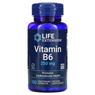 Витамин B6 Life Extension (Vitamin B6) 250 мг 100 растительных капсул купить в Киеве и Украине