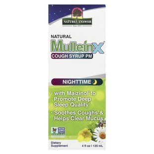 Nature's Answer, Natural Mullein-X Cough Syrup PM, Nighttime , 4 fl oz (120 ml) купить в Киеве и Украине