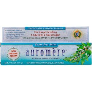 Herbal toothpaste, Foam-Free Mint, Auromere, 4.16 oz (117 g)