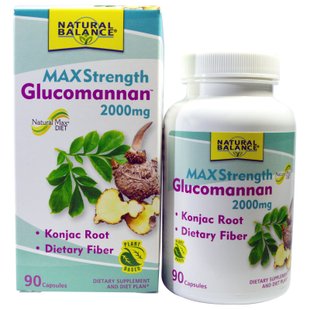 Глюкоманнан максимальная сила Natural Balance (Glucomannan) 2000 мг 90 капсул купить в Киеве и Украине