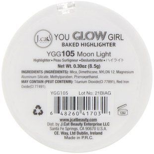 Запечений хайлайтер, відтінок YGG105 &laquo;Місячне сяйво&raquo;, J.Cat Beauty, 8,5 г