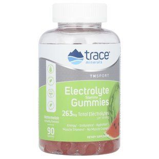 Электролиты&nbsp;Trace&nbsp;Minerals (Electrolyte&nbsp;Stamina&nbsp;Gummies) со вкусом арбуза 90&nbsp;жевательных&nbsp;мармеладок купить в Киеве и Украине