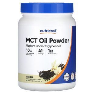 Nutricost, MCT Oil Powder, Vanilla, 16 oz (454 g) купить в Киеве и Украине