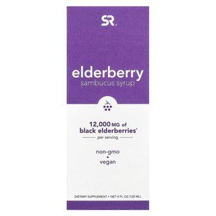 Elderberry Sambucus Syrup, Sports Research, 12000 mg, 120 ml