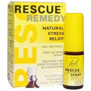 Оригінальні квіткові ліки, Rescue Remedy, натуральний спрей для зняття стресу, Bach, 0,245 рідкої унції (7 мл)