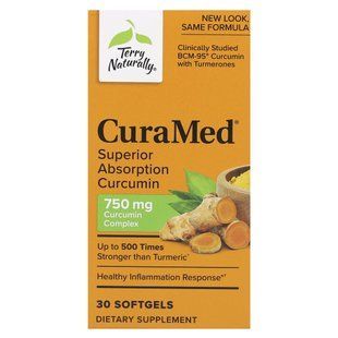Куркумін для покращеного засвоєння Terry Naturally (CuraMed Curcumin for Enhanced Absorption) 750 мг 30 капсул