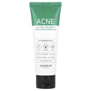 Against acne with foam, 30 days, AHA, BHA, PHA Some By Mi, 100 ml.