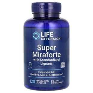 Life Extension Testosterone Boosting Formula (Super Miraforte with Standardized Lignans) 120 Capsules