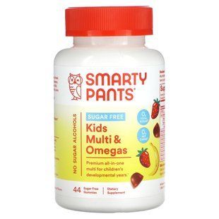 SmartyPants, Kids Multi & Omegas, Sugar Free, Strawberry Banana, 44 Gummies купить в Киеве и Украине