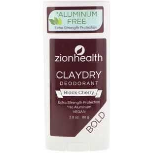 Effective, Deodorant ClayDry, Black Cherry, Zion Health, 2.8 oz (80 g)