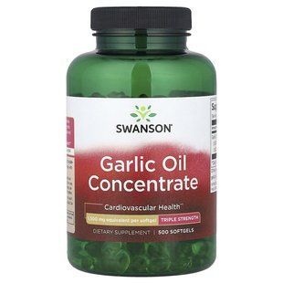 Garlic Oil, Equivalent to 1, Swanson, Equivalent to 1,500 mg, 500 capsules