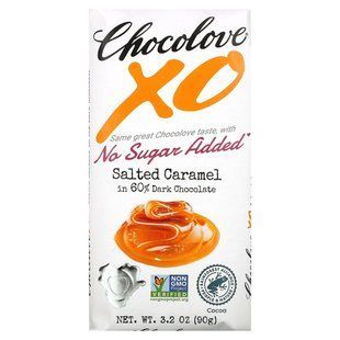 Salted Caramel in 60% Dark Chocolate, XO, Chocolove, 90 g