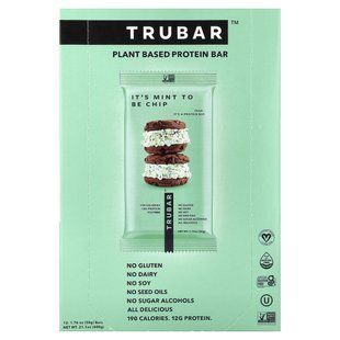 Trubar, Plant Based Protein Bar, It's Mint To Be Chip, 12 Bars, 1.76 oz (50 g) Each купить в Киеве и Украине