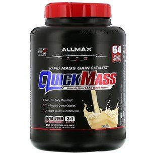QuickMass, Mass Gainer, Catalyst for Rapid Mass Gain, Vanilla, ALLMAX Nutrition, 2.72 kg.