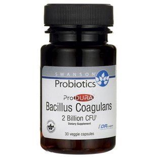 Басилиус Коагуланс, ProDURA Bacillus Coagulans, Swanson, 2 миллиард КОЕ, 30 капсул купить в Киеве и Украине