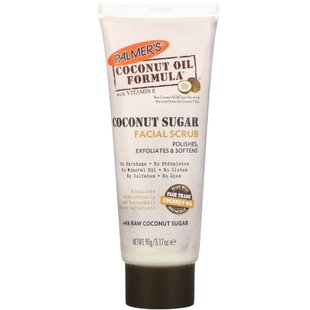 Формула кокосового масла, Скраб для лица с кокосовым сахаром, Coconut Oil Formula, Coconut Sugar Facial Scrub, Palmer's, 90 г купить в Киеве и Украине