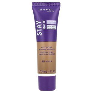 Rimmel London, Stay Matte, Full Coverage Mattifying Foundation, 501 Noisette, 1 fl oz (30 ml)