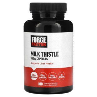 Force Factor, Milk Thistle, 300 mg , 100 Vegetable Capsules купить в Киеве и Украине