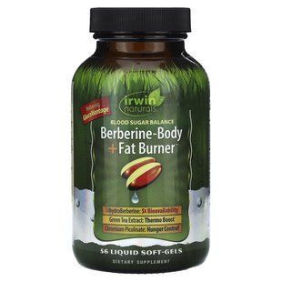 Irwin Naturals, Berberine-Body + Fat Burner , 56 Liquid Soft-Gels купить в Киеве и Украине