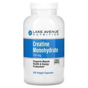 Моногидрат креатина, Lake Avenue Nutrition, 750 мг, 240 вегетарианских капсул купить в Киеве и Украине