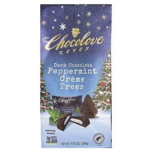 Chocolove, Dark Chocolate Peppermint Creme Trees, 55% Cocoa, 7.05 oz (200 g)