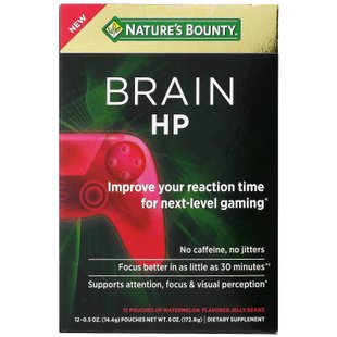 Nature's Bounty, Brain HP, арбуз, 12 пакетиков по 0,5 унции (14,4 г) каждый купить в Киеве и Украине