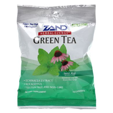Льодяники зі смаком зеленого чаю і м'яти Zand (Zen) 15 льодяників