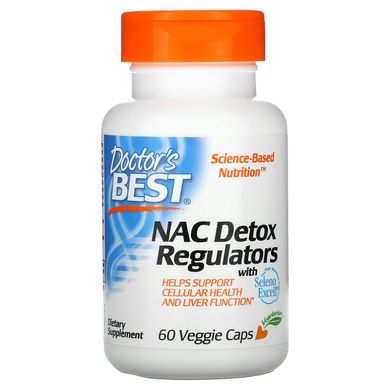 Регулятори детоксикації з N-ацетилцистеїном, NAC Detox Regulators, Doctor's Best, 60 рослинних капсул