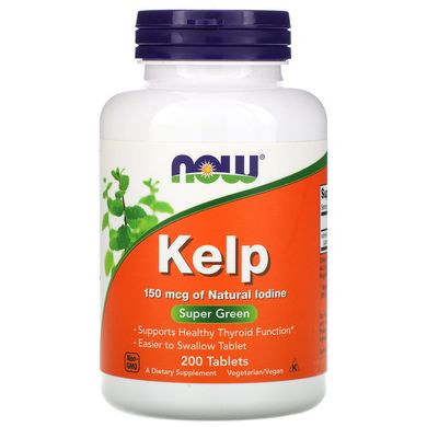 Бурая водоросль Now Foods (Kelp) 150 мкг 200 таблеток купить в Киеве и Украине