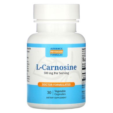 L-карнозин Advance Physician Formulas, Inc. (L-Carnosine) 500 мг 30 капсул