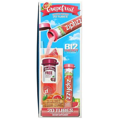 Zipfizz, Суміш здорової енергії з вітаміном B12, рожевий грейпфрут, 20 тюбиків, по 0,39 унції (11 г) кожен