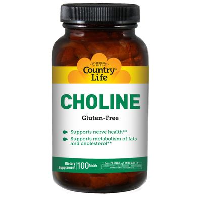 Холін Country Life (Choline) 293 мг 100 таблеток