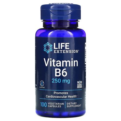 Витамин B6 Life Extension (Vitamin B6) 250 мг 100 растительных капсул купить в Киеве и Украине