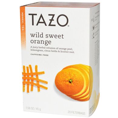 Трав'яний чай без кофеїну «Дикий солодкий апельсин», Tazo Teas, 20 фільтр-пакетиків, 1,58 унції (45 г)