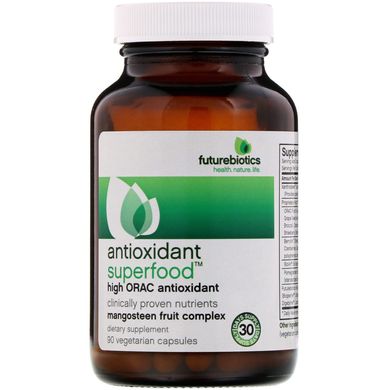 «Антиоксидантна супер їжа», висока адсорбційна ємність по відношенню до кисневих радикалів (ORAC), FutureBiotics, 90 рослинних капсул
