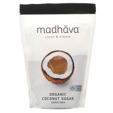 Натуральний кокосовий цукор, Madhava Natural Sweeteners, 1 фунт (454 г)