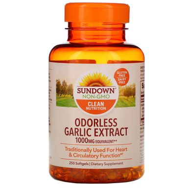 Часник Sundown Naturals (Odorless Garlic) 1000 мг 250 капсул