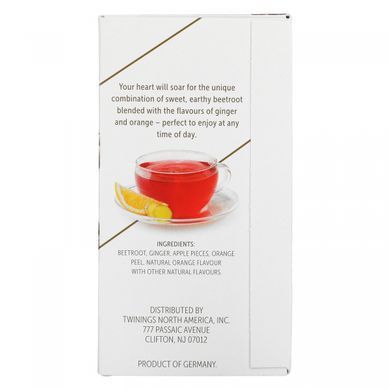 Питательный травяной чай, свекла, апельсин и имбирь, без кофеина, Nourish Herbal Tea, Beetroot, Orange & Ginger, Caffeine Free, Twinings, 18 чайных пакетиков, 1,27 унции (36 г) купить в Киеве и Украине
