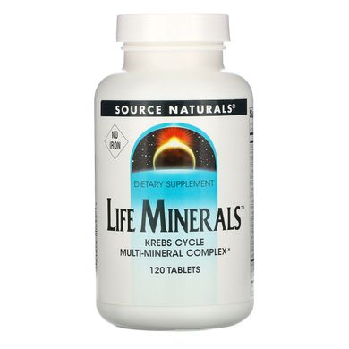 Мультимінерали без заліза Source Naturals (Life Minerals) 120 таблеток