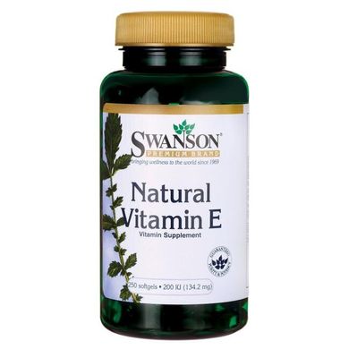 Вітамін E, Natural Vitamin E, Swanson, 200 МО, 250 капсул