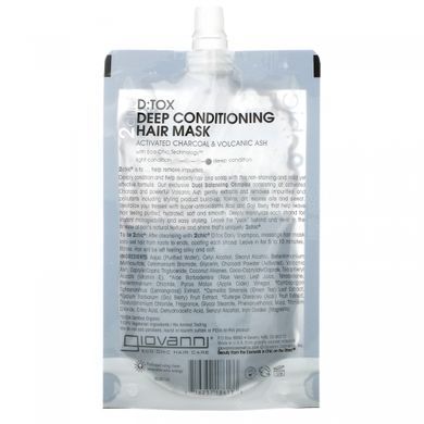 Giovanni, 2chic Detox, detox mask for intense care, for all hair types, 1 sachet, 51.75 ml (1.75 fl oz).
