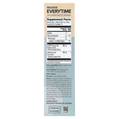 JungKwanJang, Everytime, поддержка иммунитета, корейский красный женьшень и бузина, 10 жидких стиков по 10 мл (0,34 жидк. унции) купить в Киеве и Украине